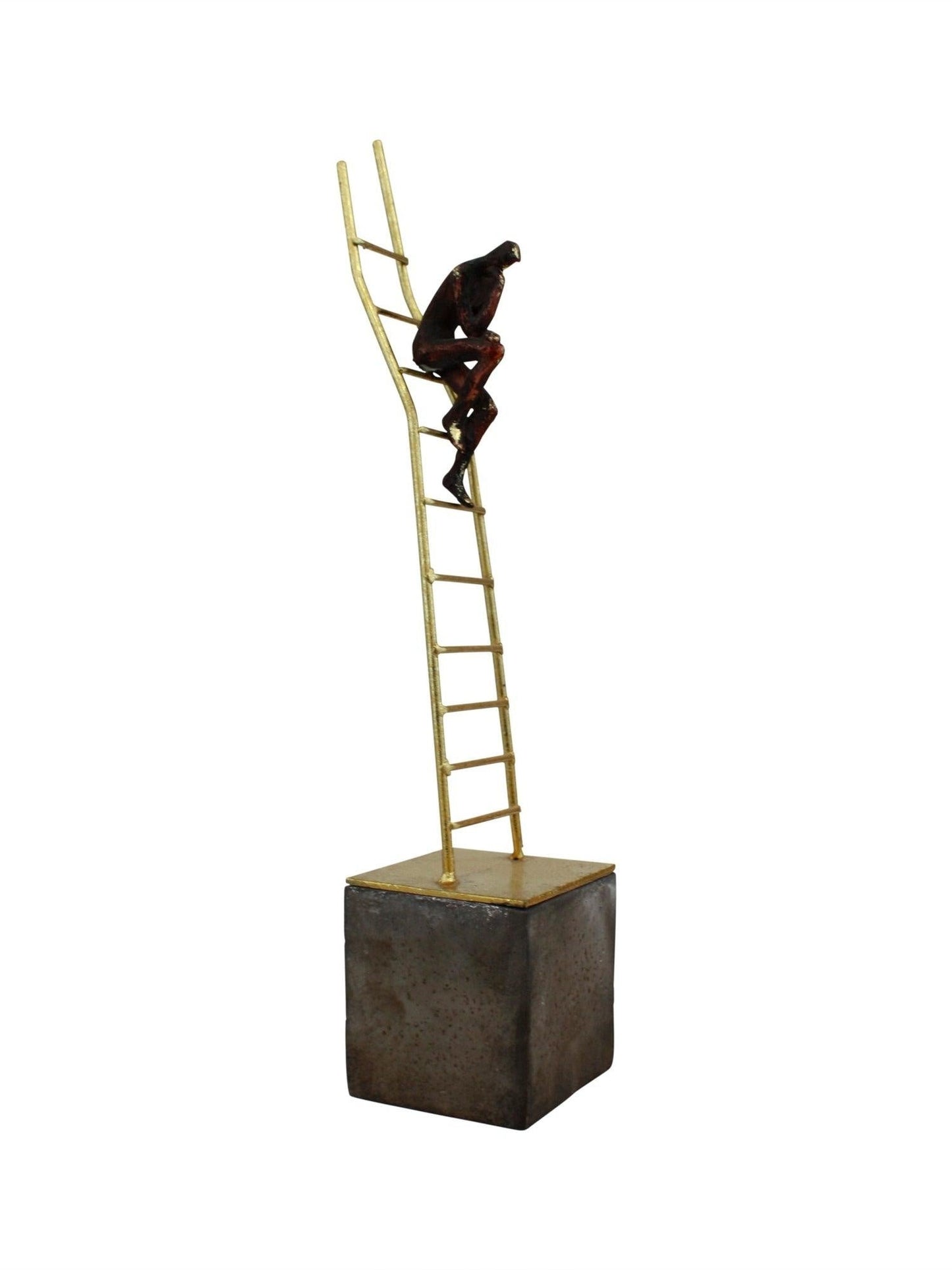 Man Sitting on Ladder