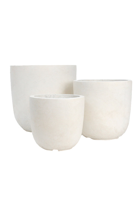 Fibre Clay Pot Cream - Set of 3