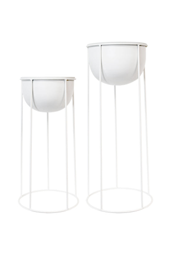 Ezra Planters on Stands Set/2 White