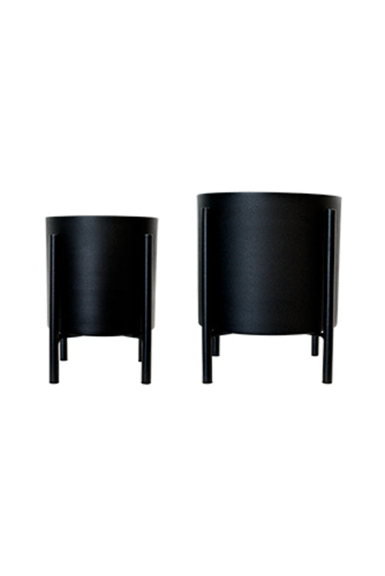 Malik Planters on Stands Set/2 Black