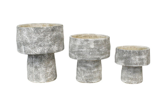 Mushroom Planter Grey Wash Large