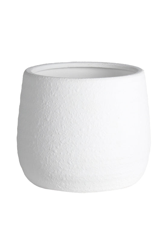 Kianna White Bellied Cover Pot - Medium