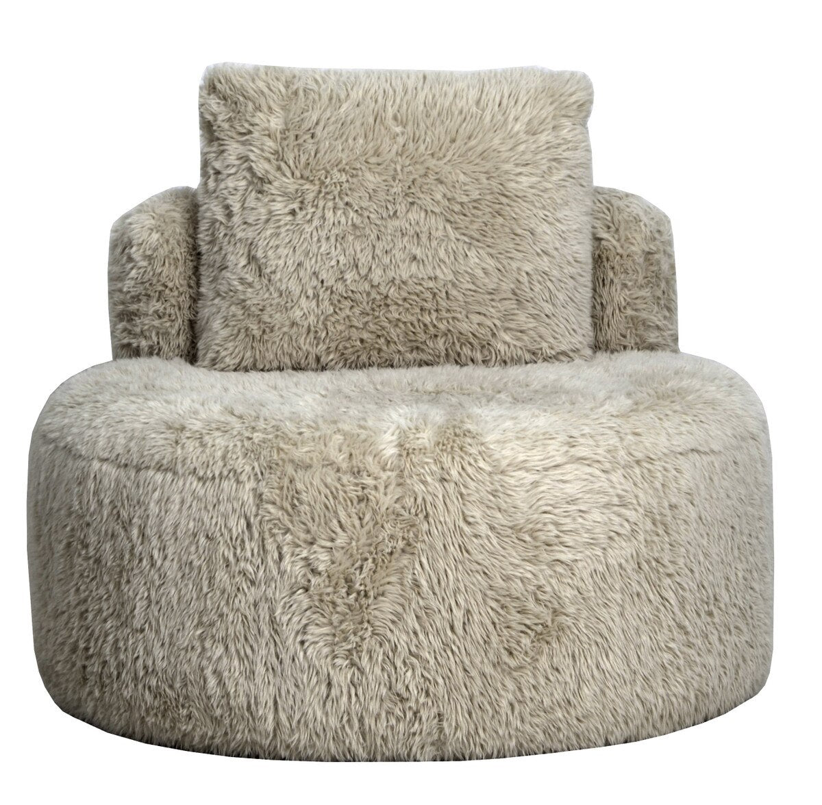 Lunaya Faux Sheepskin Accent Chair - Beige