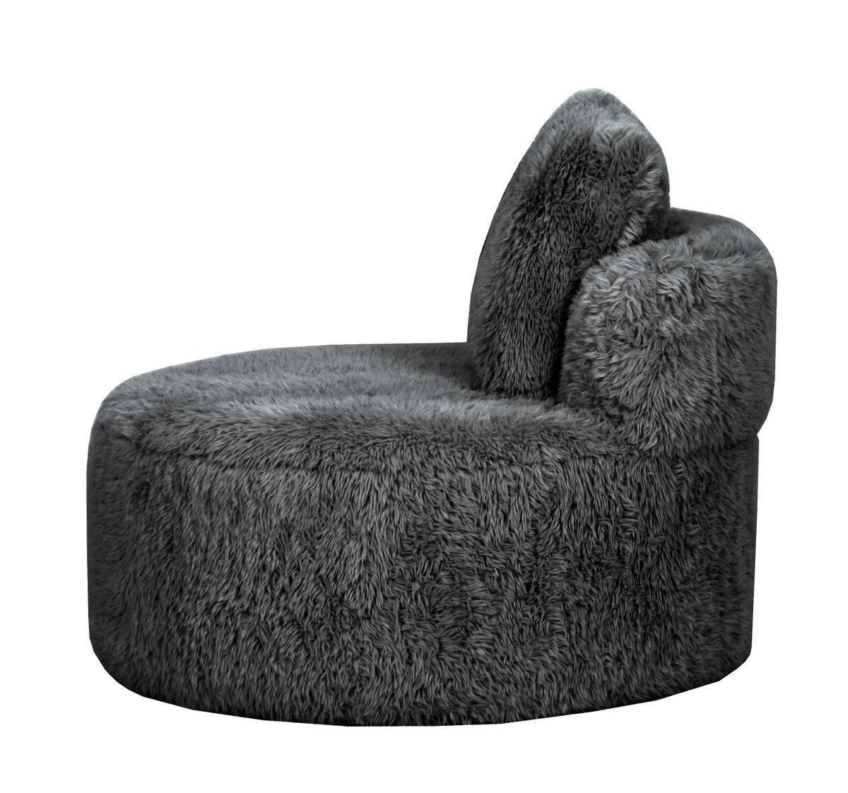 Lunaya Faux Sheepskin Accent Chair - Graphite