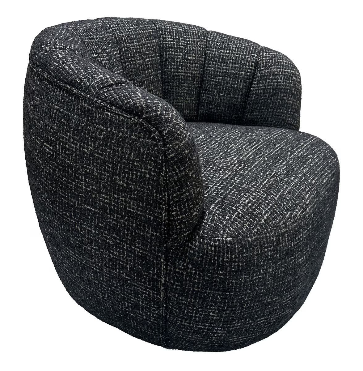 Cobble Swivel Accent Chair - Black & Silver