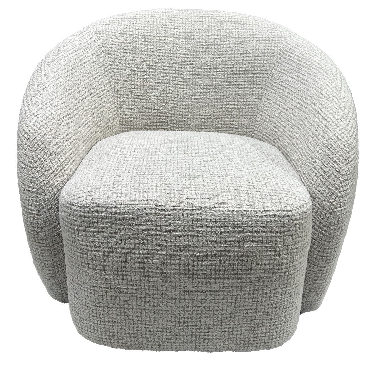 Darby Swivel Accent Chair - White & Taupe