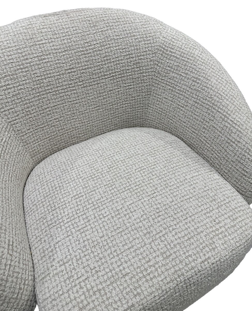 Darby Swivel Accent Chair - White & Taupe