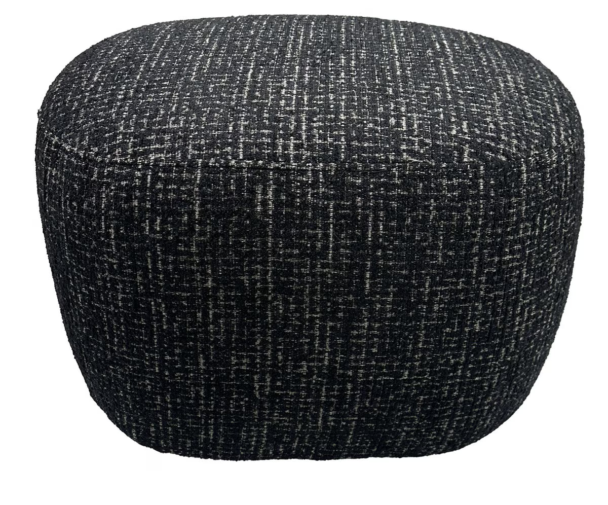 Amaro Accent Ottoman - Black & Silver