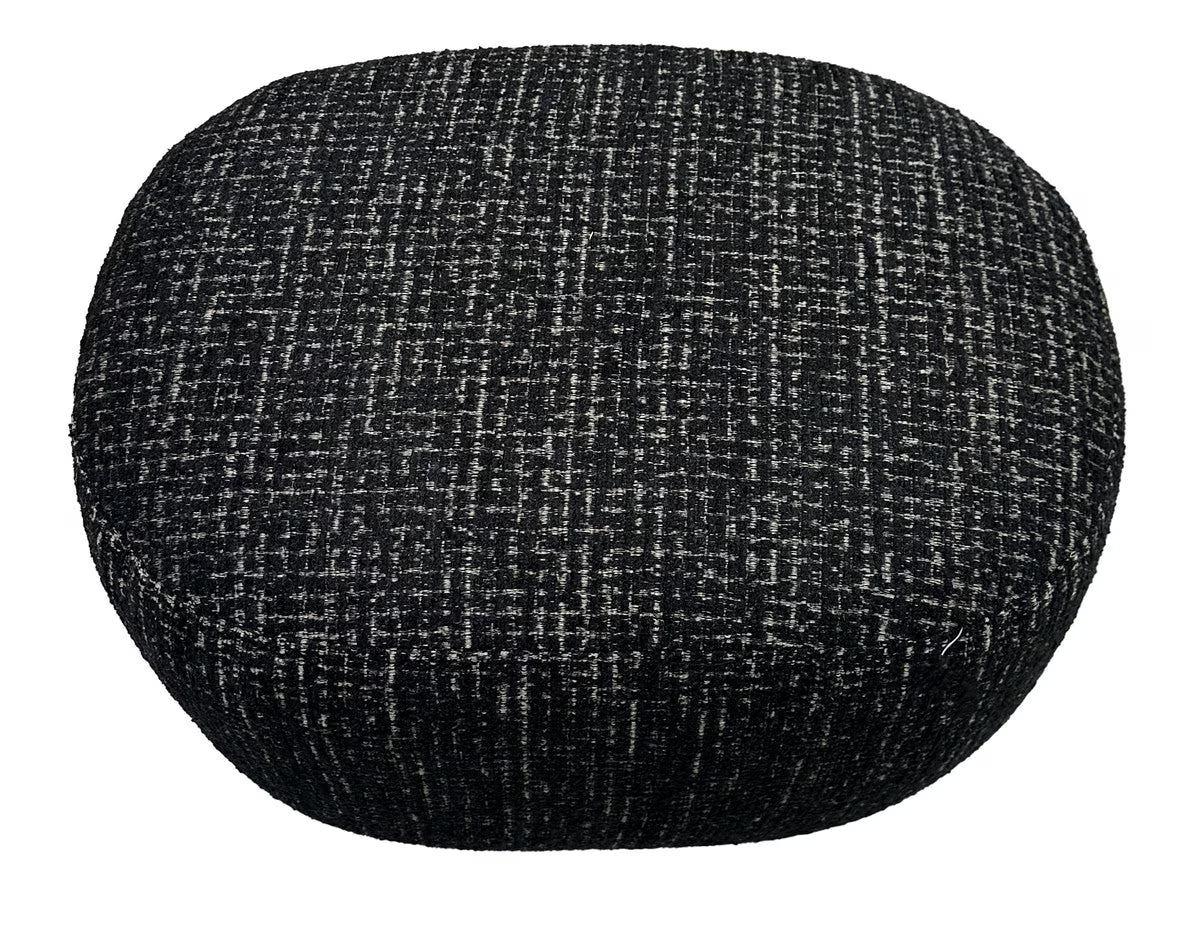 Amaro Accent Ottoman - Black & Silver