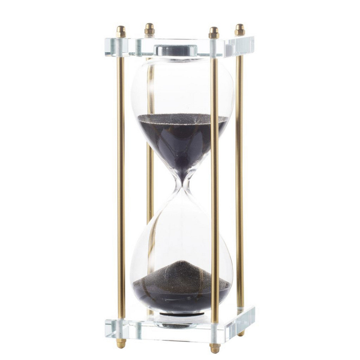 Hourglass Gold Stand and Black Sand