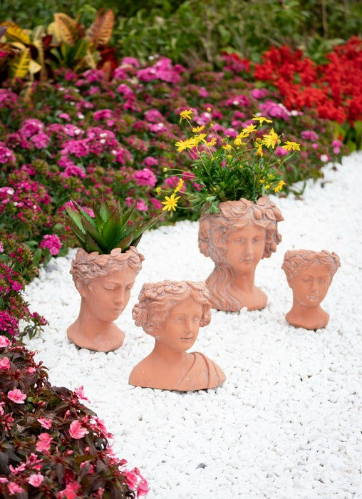 Terracotta Visage Head Planter