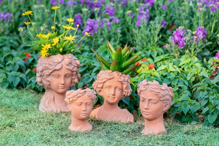 Terracotta Visage Head Planter