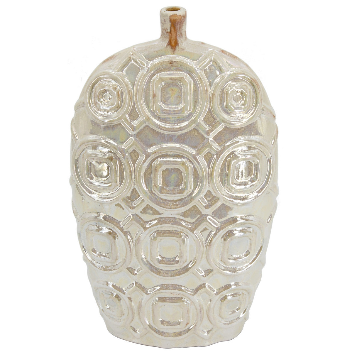 SHELBY SHORT IRIDESCENT GLAZE CERAMIC VASE
