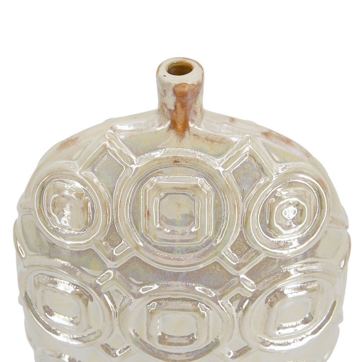 SHELBY SHORT IRIDESCENT GLAZE CERAMIC VASE