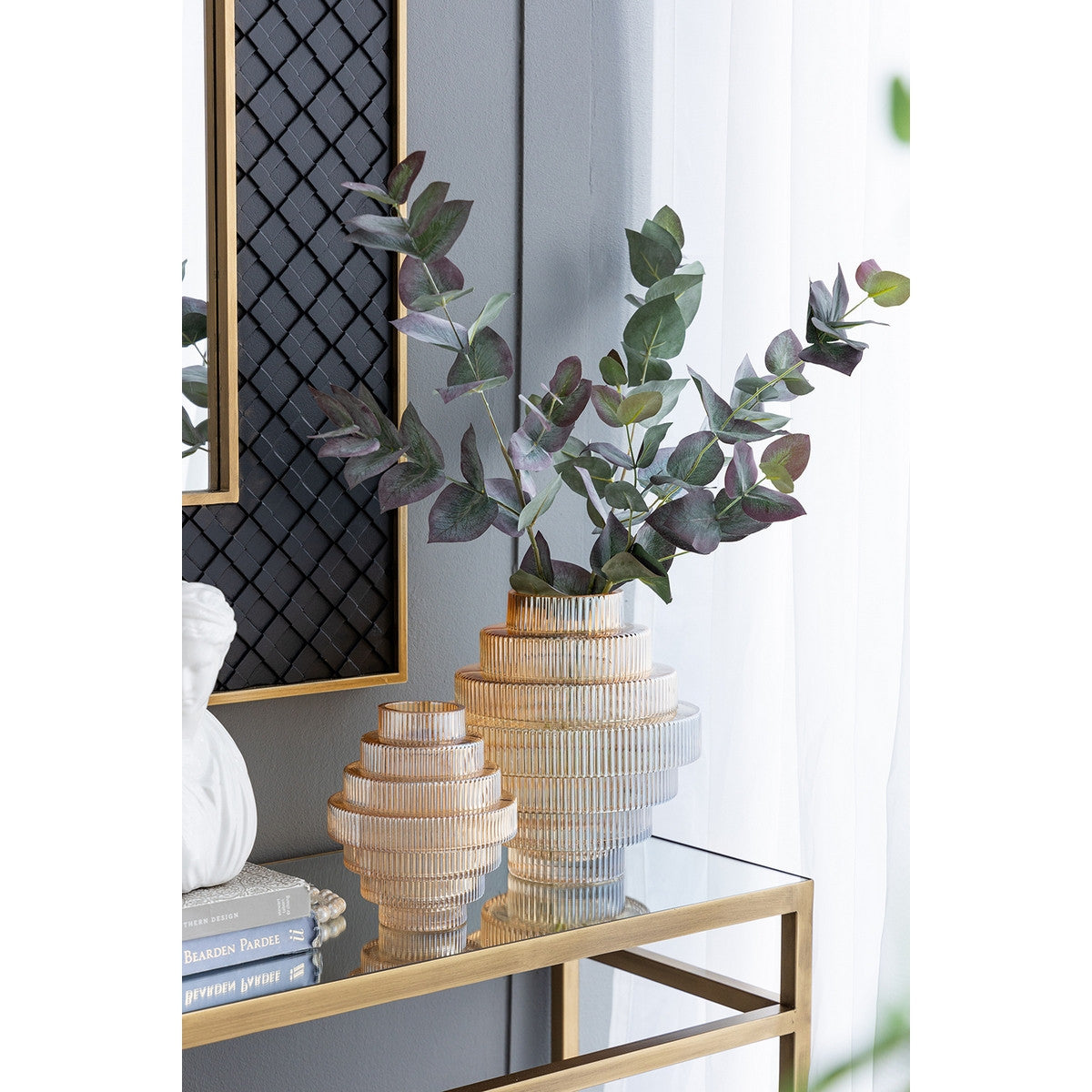 Glass Vase Set/2 - Amber