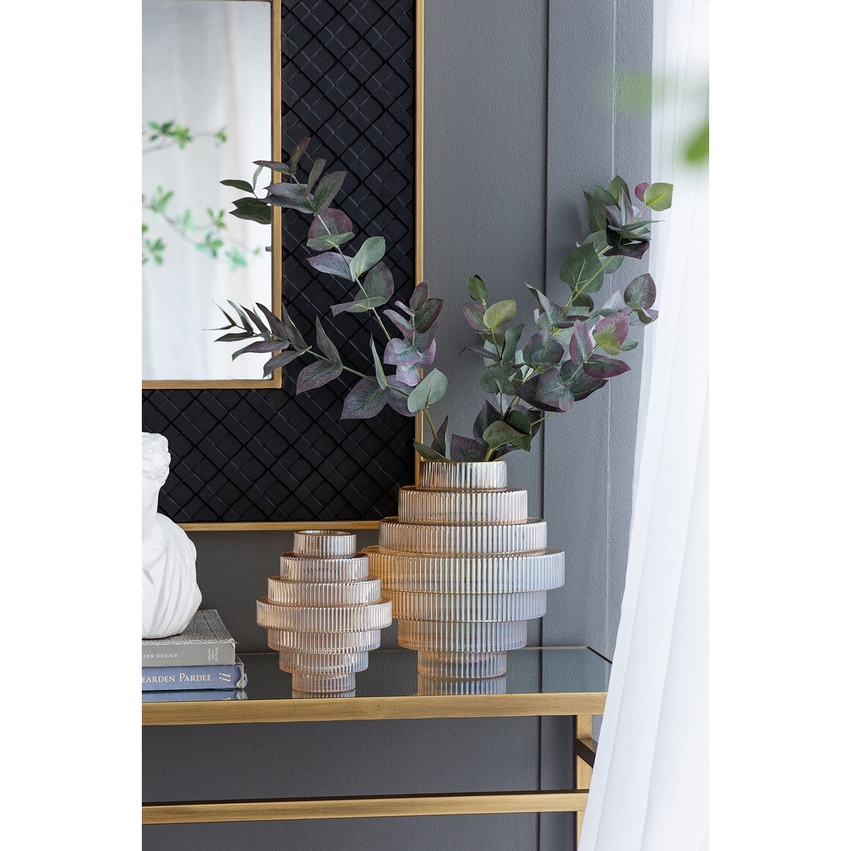Glass Vase Set/2 - Amber