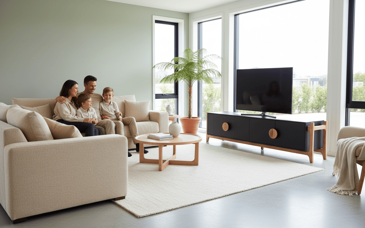 Antler 4 Door Entertainment Unit - Natural & Black