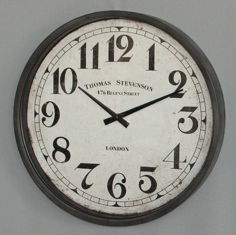 Black Iron London Clock - 39Cm