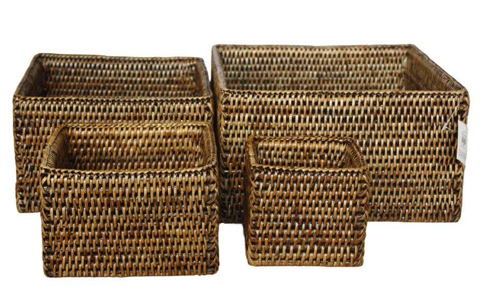 Rattan Storage Boxes S/4