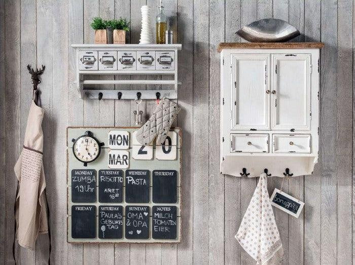 Timber Organizer with Clock