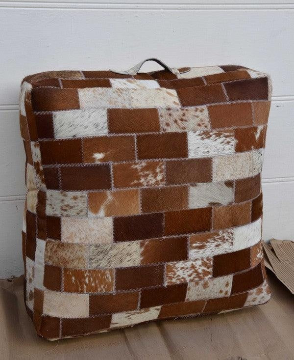 Leather Goat Hide Pouf