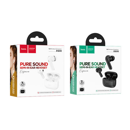 Semi-In-Ear TWS Earbuds with 7 Hours, Carry Case and Snap Hook (EQ30) White