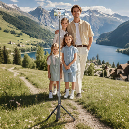 Premium 1.71m Selfie Stick with Drop-to-Open Tripod | Heavy-Duty Aluminum Stand with Bluetooth Remote (E31)