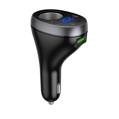 60W Super Fast Car Charger & Cigarette Lighter Splitter | 3 Ports (2 USB-C + 1 USB-A) & LED Display (Z61A)