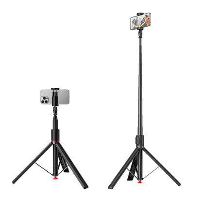 Premium 1.71m Selfie Stick with Drop-to-Open Tripod | Heavy-Duty Aluminum Stand with Bluetooth Remote (E31)