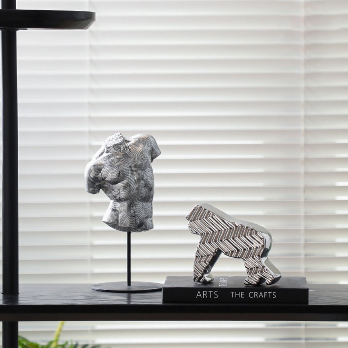 Gorilla Statue Silver