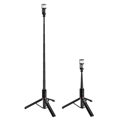 Premium Bluetooth Selfie Stick with 1.36m Tripod, Dual-Color LED Fill Light (K34)
