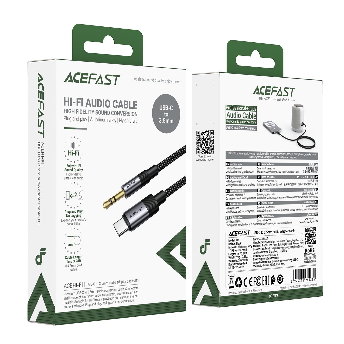 Premium Nylon Braided USB-C to 3.5mm Aux Cable (J11)