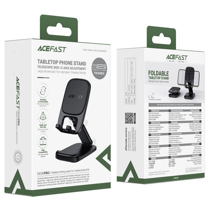 Premium Foldable Desktop Phone Stand | Adjustable Dual-Axis Mobile Holder with Retractable Arm (E45)