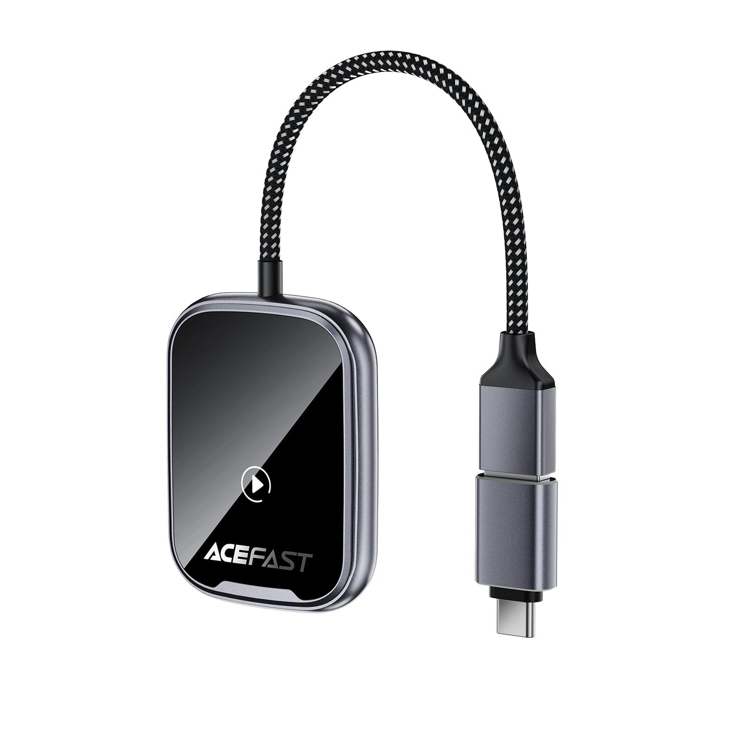 Wireless Adaptor for Apple CarPlay & Android Auto with USB-A & USB-C Plug (QC1)