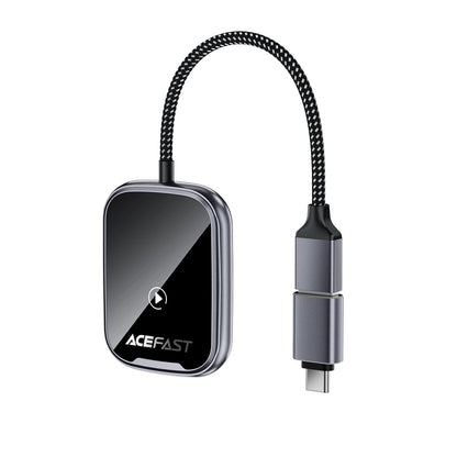 Wireless Adaptor for Apple CarPlay & Android Auto with USB-A & USB-C Plug (QC1)