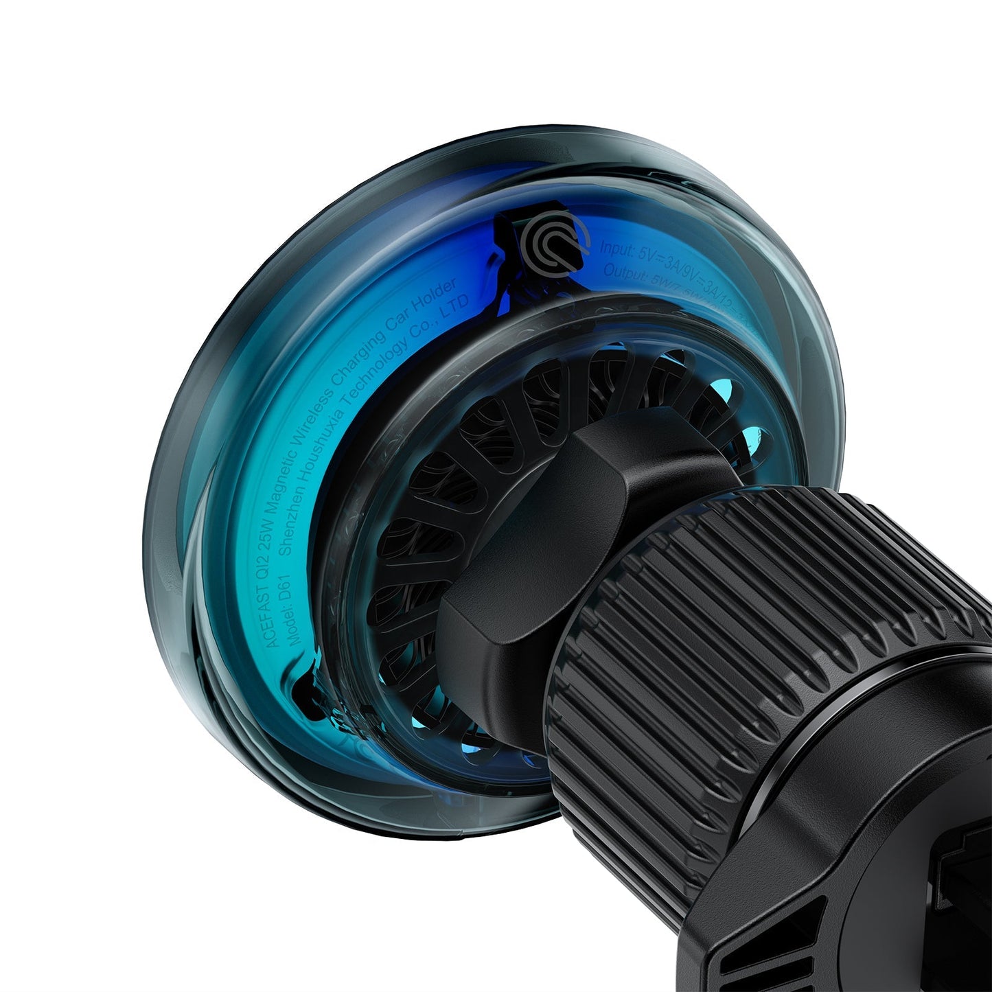 25W Qi2 Wireless Charging Phone Holder for Air Vent, with Active Cooling, Ambient Light (D61)