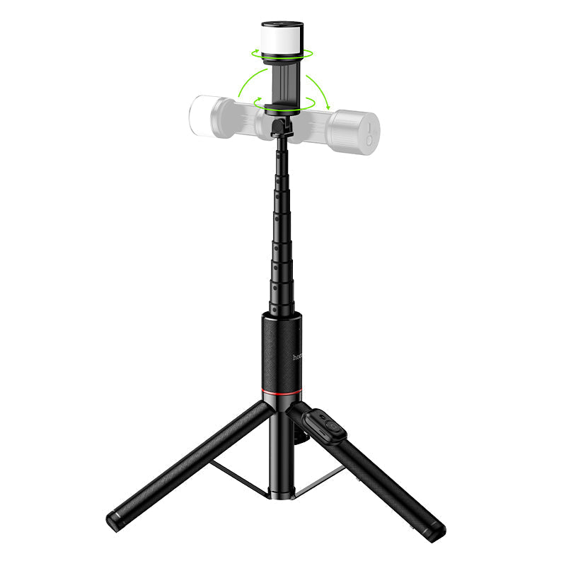 Premium Bluetooth Selfie Stick with 1.36m Tripod, Dual-Color LED Fill Light (K34)
