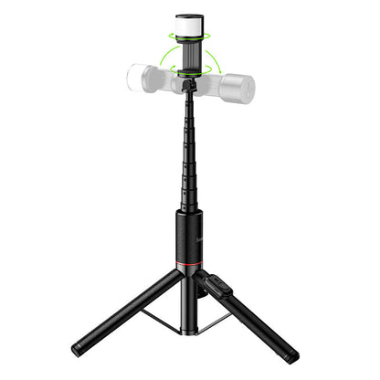 Premium Bluetooth Selfie Stick with 1.36m Tripod, Dual-Color LED Fill Light (K34)