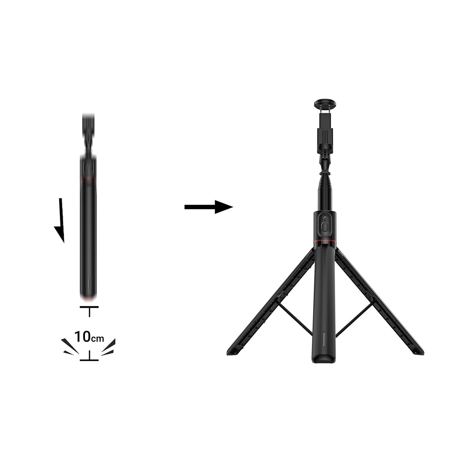 Premium 1.71m Selfie Stick with Drop-to-Open Tripod | Heavy-Duty Aluminum Stand with Bluetooth Remote (E31)