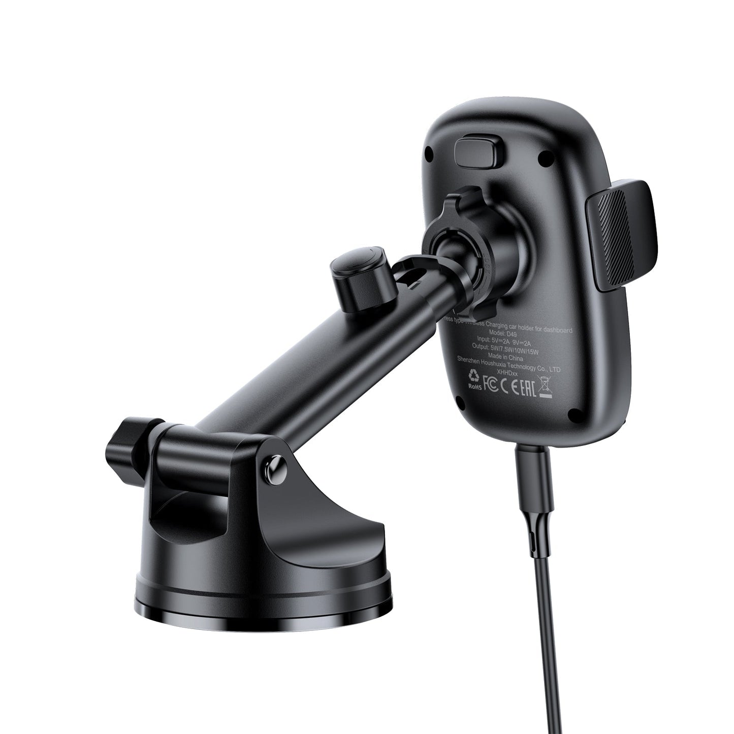 15W Wireless Charging Phone Holder for Windshield / Dashboard (D49)