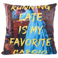 Slogan Velvet Cushion - Running Late