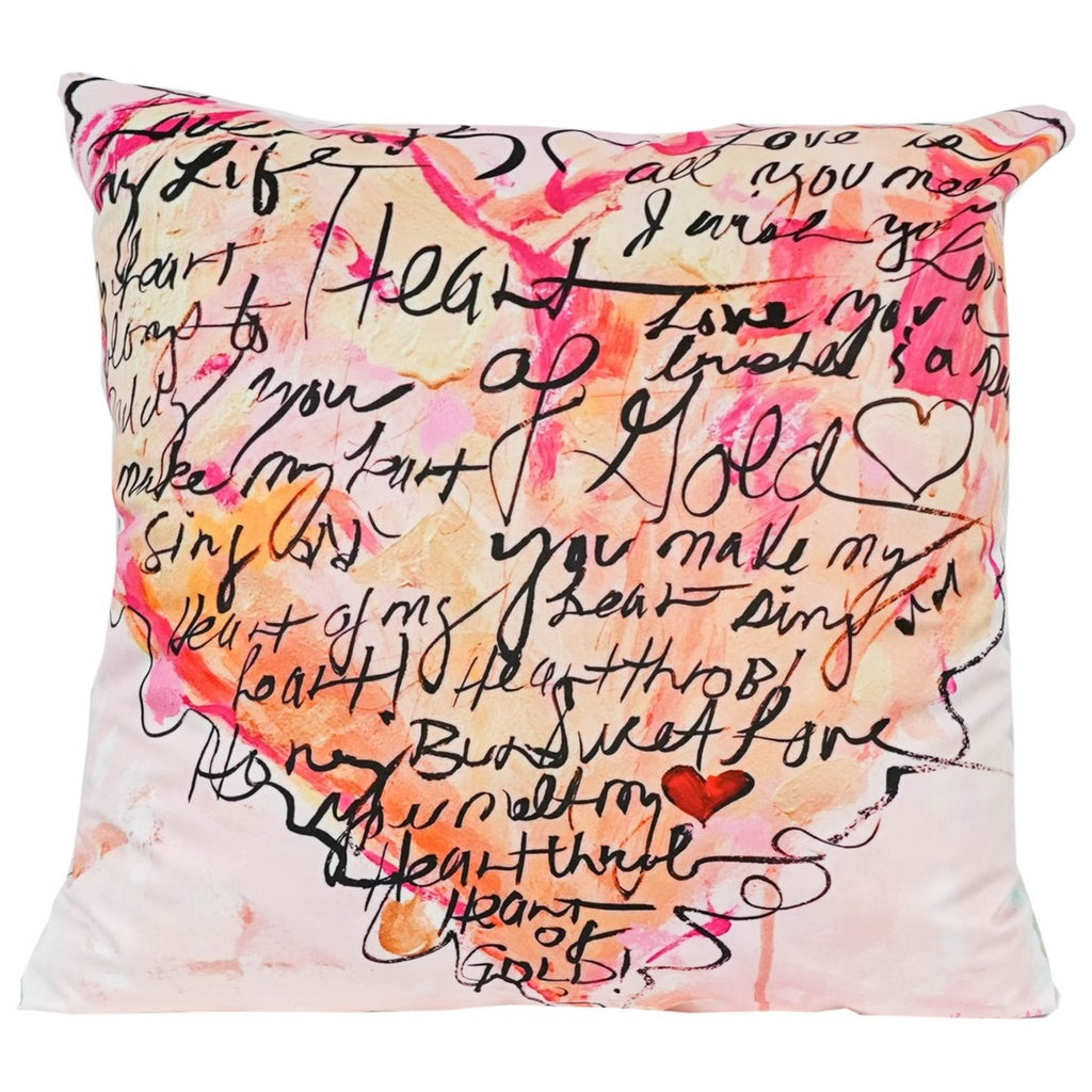 Script Velvet Cushion - Love Notes