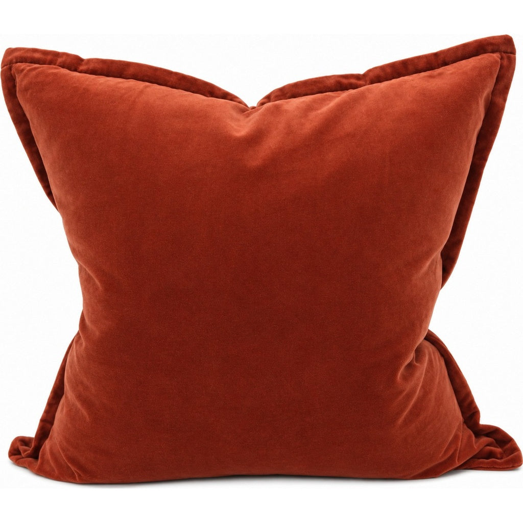 Snugg & Co Cotton Velvet Cushion - Burnt Terracotta