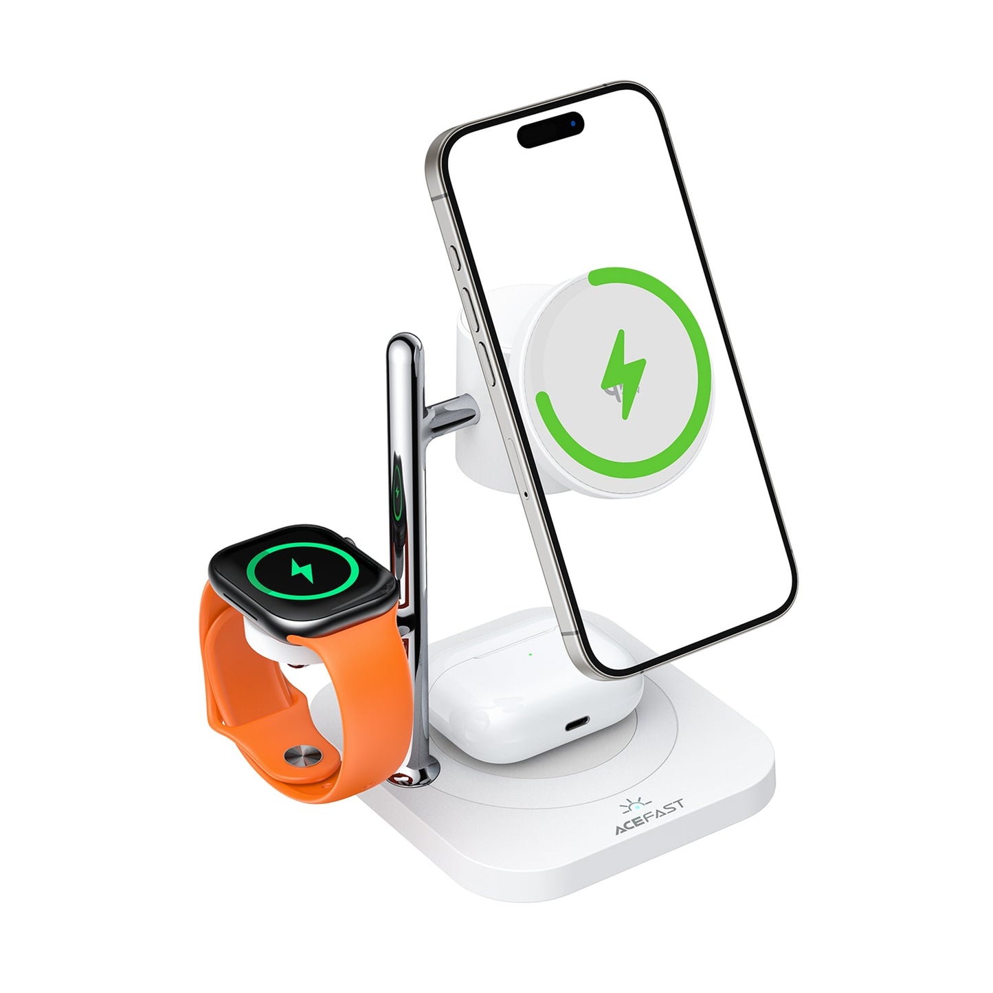 32.5W Qi2 Premium 3-in-1 Magnetic Wireless Charger with Night Ambient Light (E39)