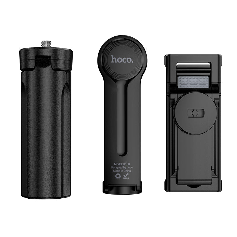 Ultra Compact Multifunctional Selfie Stick with Mini Detachable 20cm Tripod, Camera Mount (K100)