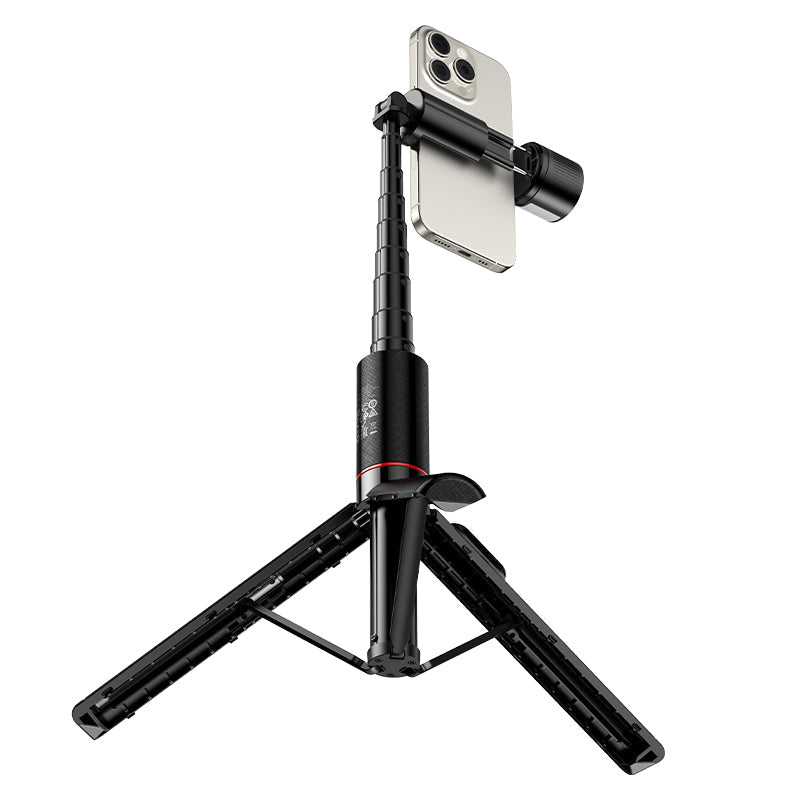 Premium Bluetooth Selfie Stick with 1.36m Tripod, Dual-Color LED Fill Light (K34)