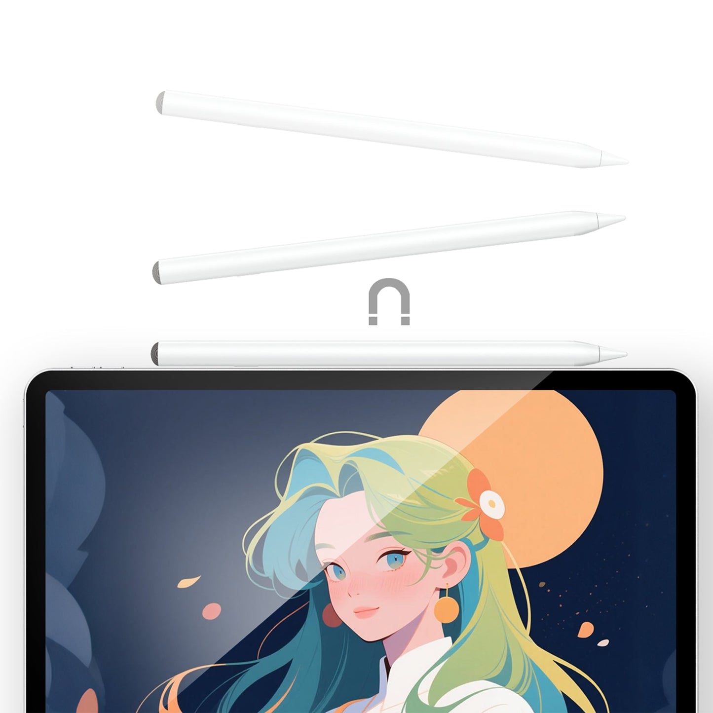 Premium Smart Active Stylus Pen for iPad (2018 & Newer) | Magnetic Capacitive Pencil with Low Latency (V2)