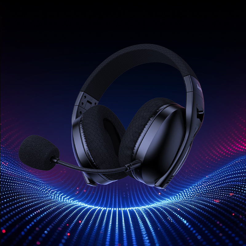 Premium Wireless Gaming Headset with Detachable Microphone, Wired Mode, 2.4G & Bluetooth Dual Wireless Mode (W114)