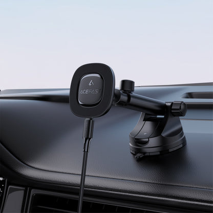 15W Magnetic Wireless Charging Phone Holder for Windshield / Dashboard (D47)