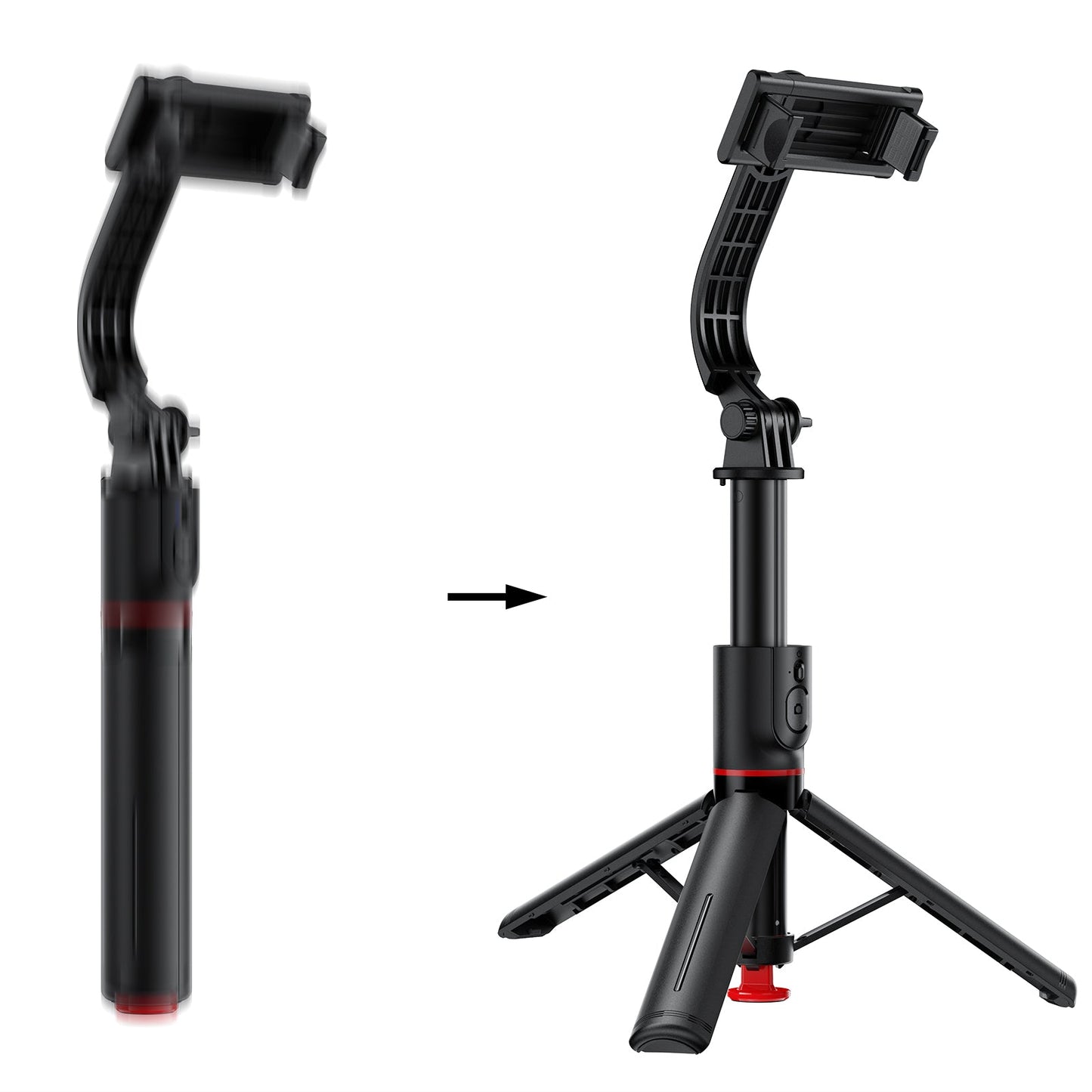 Premium 1.05m Selfie Stick with Drop-to-Open Tripod | Portable Aluminum Stand with Bluetooth Remote (E42)